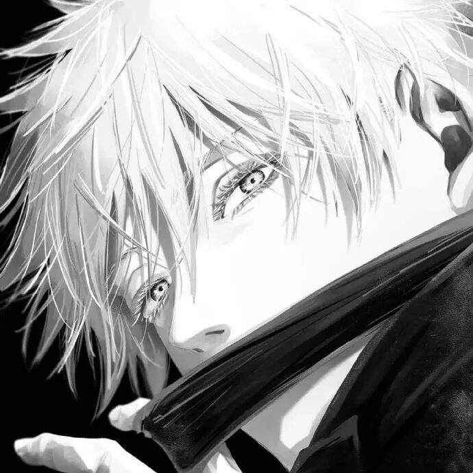 黑白动漫头像图片_经典卡通黑白人物头像素材-6